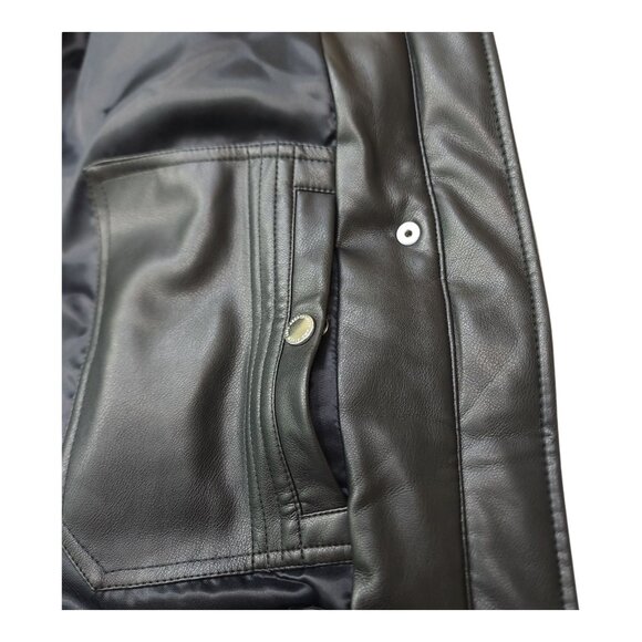 Abercrombie & Fitch Ultra Collection XXL Vegan Leather Coat Jacket 45" Long - Picture 9 of 16